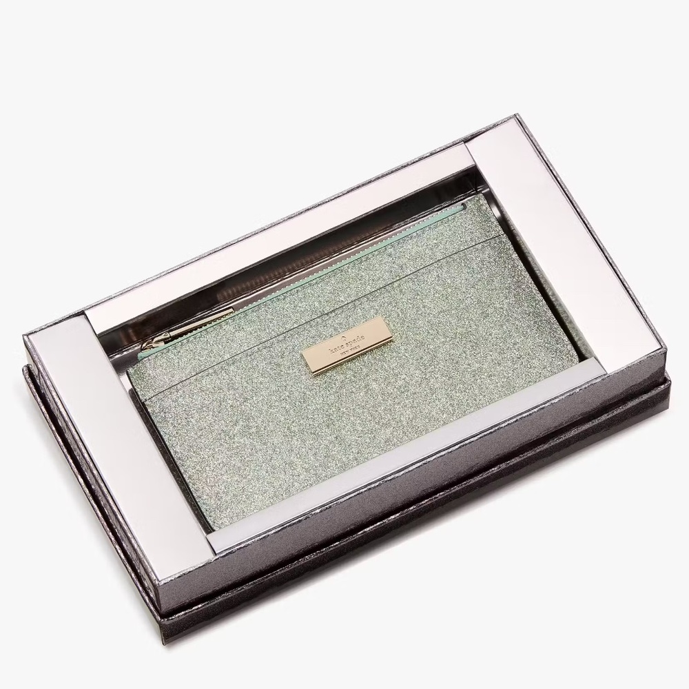 Kate Spade Kenzie Boxed Glitter Large Slim Cardholder